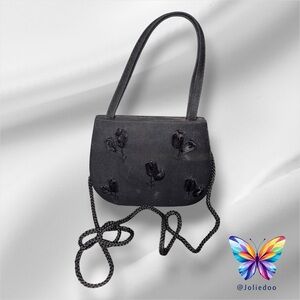 Elegant Tiny Black Floral Women's Bag